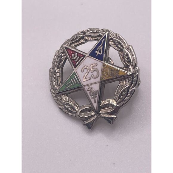 Vtg Order of the Eastern Star Masonic 25 Year Pin Brooch - Picture 1 of 4